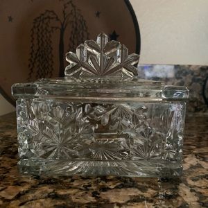 VINTAGE DIAMOND CUT GLASSWARE WITH LID